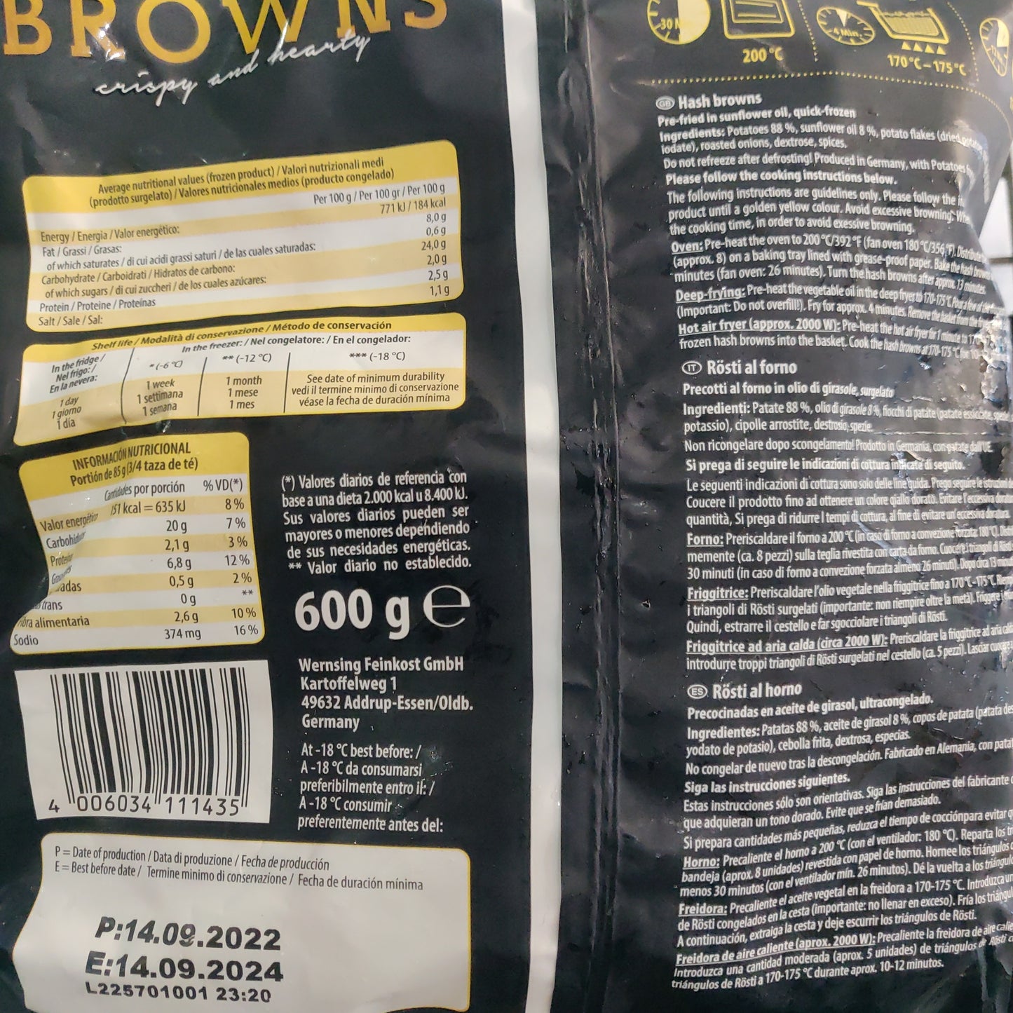 Potato Hash browns 600g