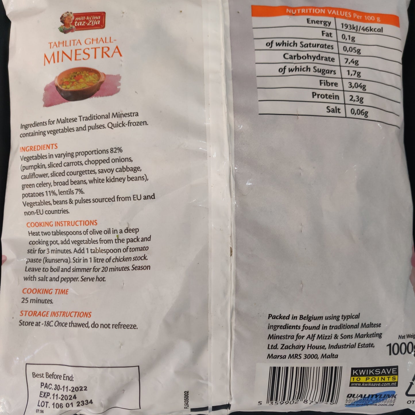 Tahlita ghall- Minestra