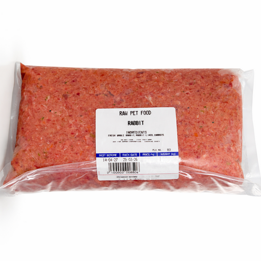 Raw pet food rabbit